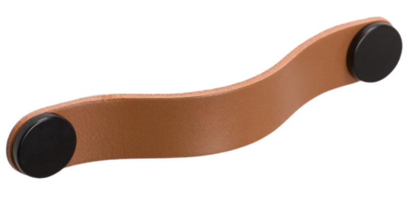 Maner Flexa din piele bej pentru mobilier, cu ornament negru